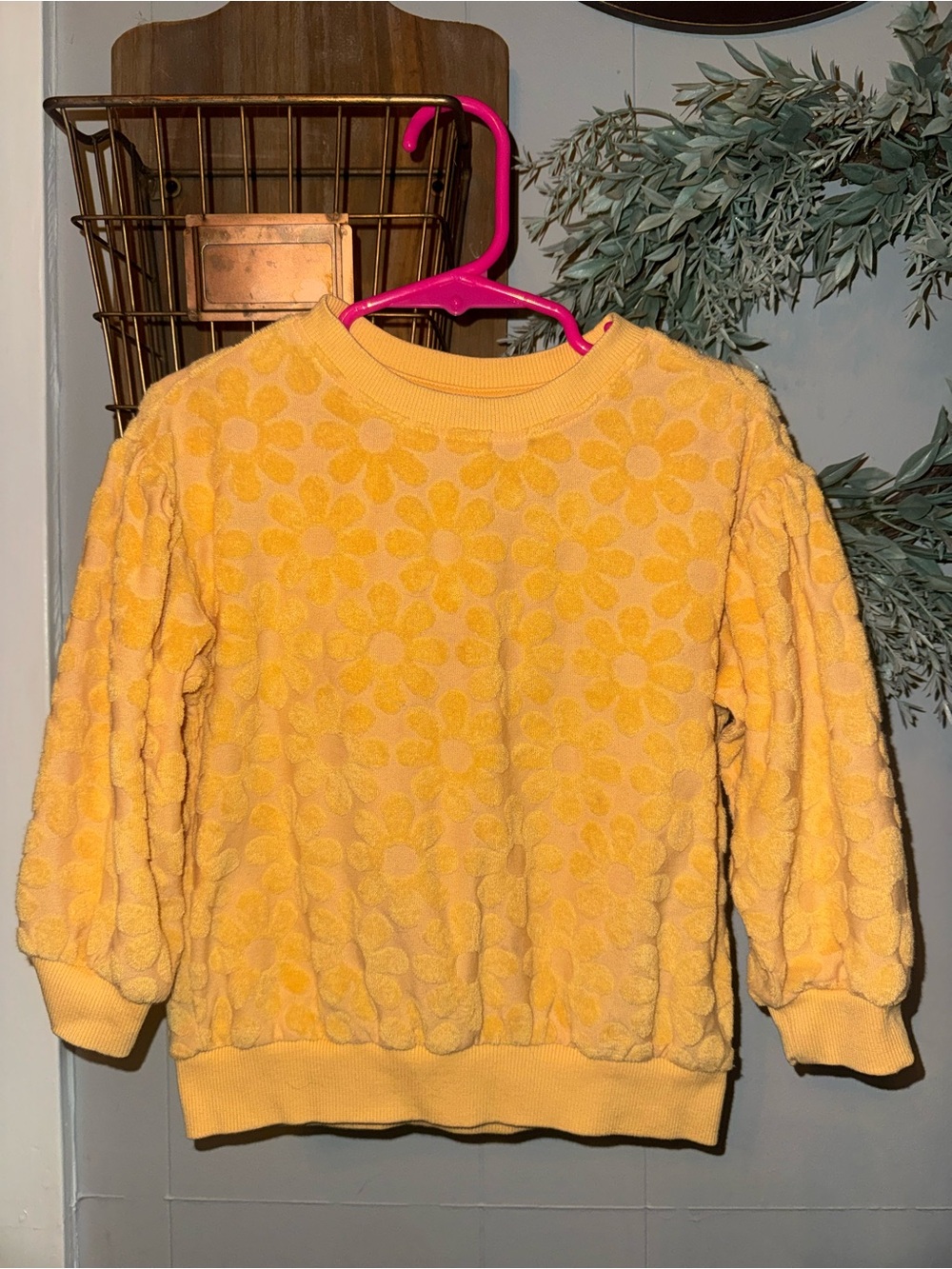 Yellow Daisy Terry Cloth Daisy Toddler Sweatshirt